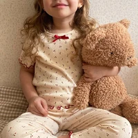 Ensemble de vêtements d'été pour bébés filles, 1-6T, 100% coton, t-shirt à manches longues, haut et pantalon, vêtements de maison, pyjama extensible, 2 pièces 6