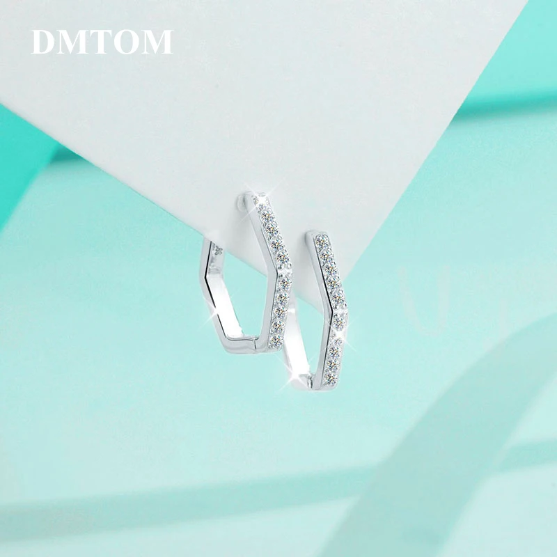 

Серьги-кольца DMTOM из серебра 925 пробы с бриллиантами