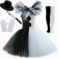 Terrifier Art The Clown Costume Girl Black White Fancy Tutu Dress Horror Joker Dress for Kids Halloween Carnival Party Costumes 1