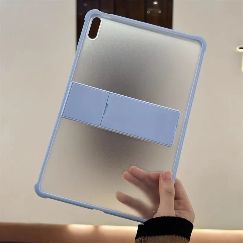 Sleek Matte Clear Tablet Case with PC Bracket - Scratch-Resistant Back Cover