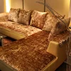 Silky Velvet Leather Sofa Covers warm Towel Couch Cover Full Coverage Universal Winter Plush Non-slip Sofa Cover 3