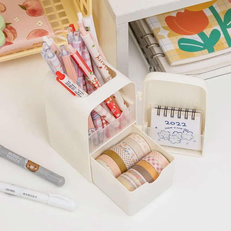 Cute Cartoon pen container Creative Storage Refrigerator Shape Desk Organizer Ornament Student Office Desktop Pen Holder for Desk