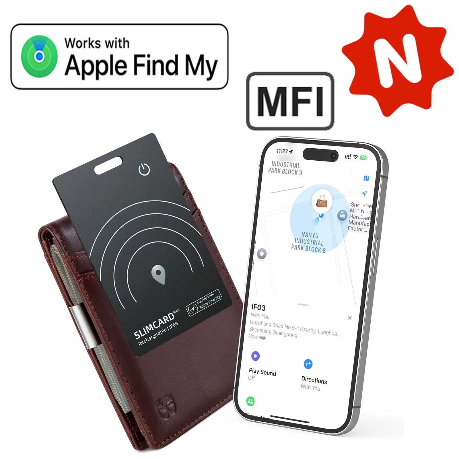 GPS tracker for Apple IOS System Item Finder Anti Lost Reminder Device MFI Rated