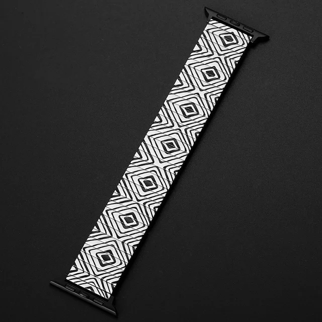 Stainless Steel Strap Elastic for Apple Watch Band 44mm 40mm 42mm 38mm Watchband for Iwatch 6 5 4 3 Se Band Luxury Accessories 05 Black and white