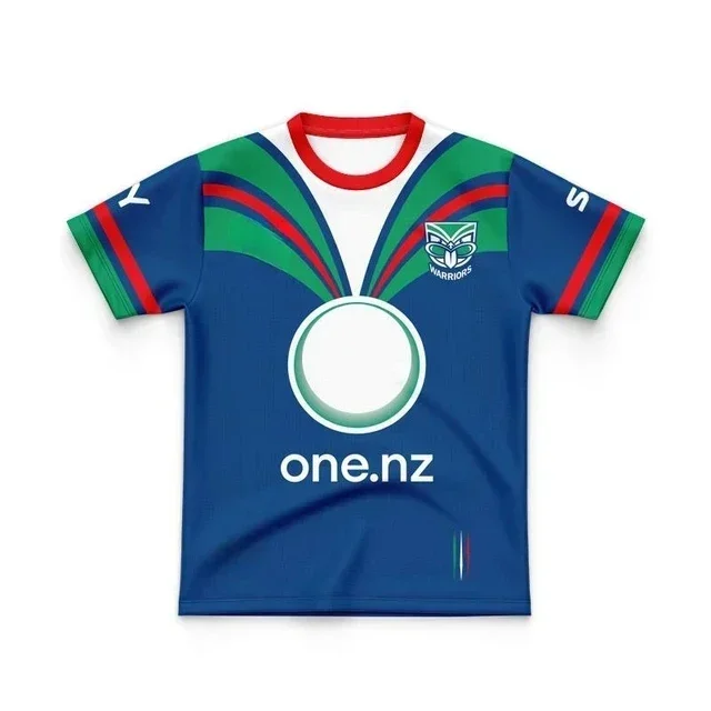 thumbnail image 1 of Camiseta de rugby de local/visitante/entrenamiento para niños de New Zealand Warriors 2024 - Talla para hombre: 16-26 (nombre y número impresos) Calidad superior, 1 of 5