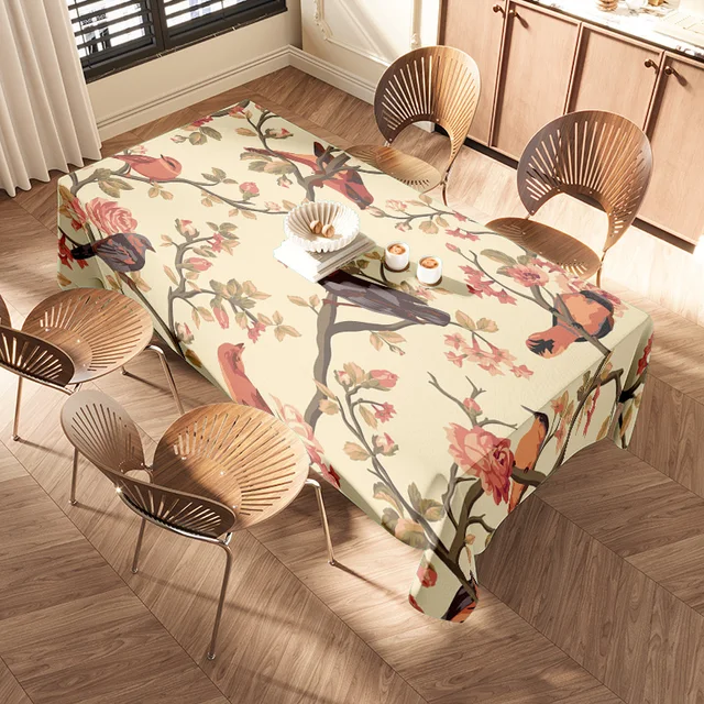 Bird & Floral Tablecloth Set 2
