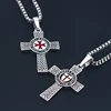 Cross Templar 925 Silver Classic Pendant Necklace Double-sided Men's Amulet 6