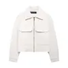 Autumn Winter Women's Faion ort Jaet Coat Long Sve Turn-down Collar Versatile New Arrival Loose Fit Basic Sle