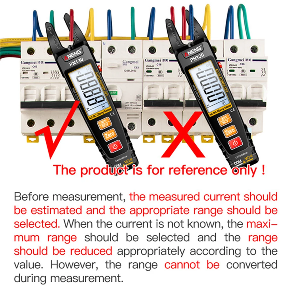 Intelligent Digital Clamp Meter 4000 Counts AC/DC Voltage Current Protable Multimeter Capacitance Resistance Testers PN130