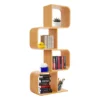 4-tier Floor Standing S-shaped Bookcase with Strong Bearing Capacity and Elegant Appearance 3