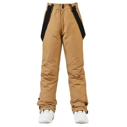 Premium Unisex Winter Insulated Ski & Snowboard Trousers - Windproof & Waterproof - XXL (Khaki)