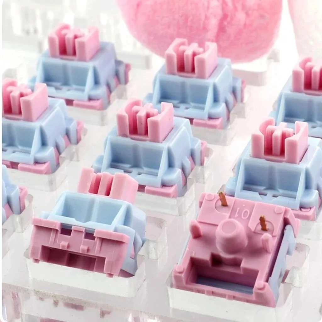 Dust-Resistant Light Pressure Axis Mechanical Keyboard Switches Pink Five-Legged Keyboard Linear Switch