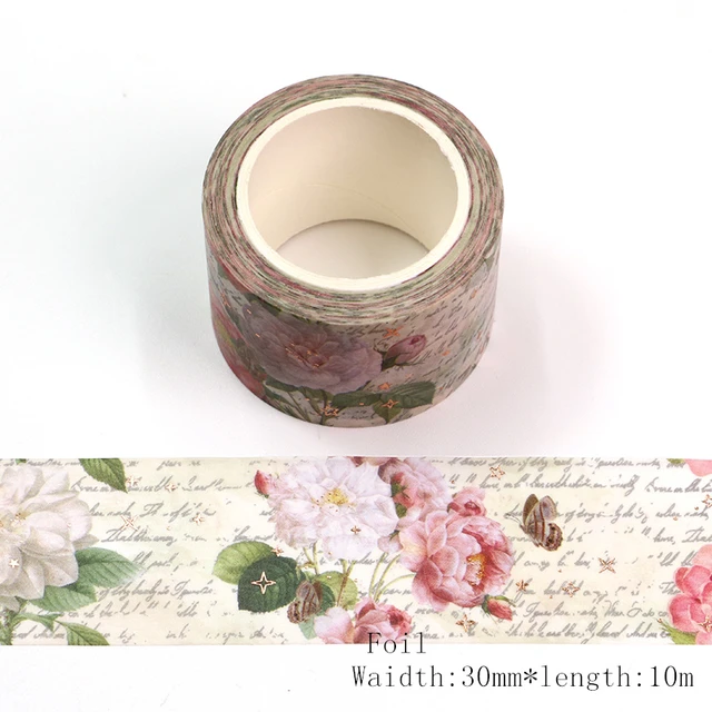 1X 15mm*10m Gold Foil Washi Tape Silver/Gold/Bronze/Rose/Green/purple Color  Japanese