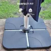 Patio Umbrella Stand Base - 4-Piece 265lbs Outdoor Offset Cantilever Umbrella Heavy Duty Weights Square Base Water 3