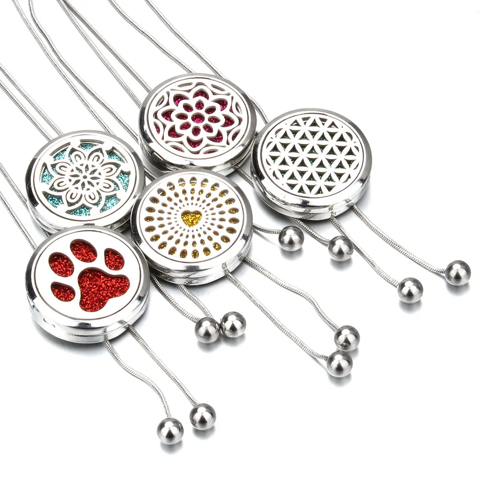 Aromatherapy Diffuser Necklace Perfume Essential Oil Locket Adjustable Snake Chain Long Tassel Necklaces | Украшения и аксессуары