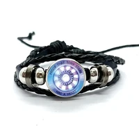 Proof That Tony Stark Has A Heart Leather Bracelets Glass Dome Multilayer Braided Bracelets Bangles Handmade Jewelry Gifts 2