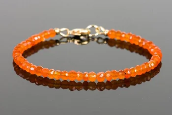 Carnelian Bracelet, Delicate Orange Carnelian Bracelet, Handmade Gemstone Jewelry