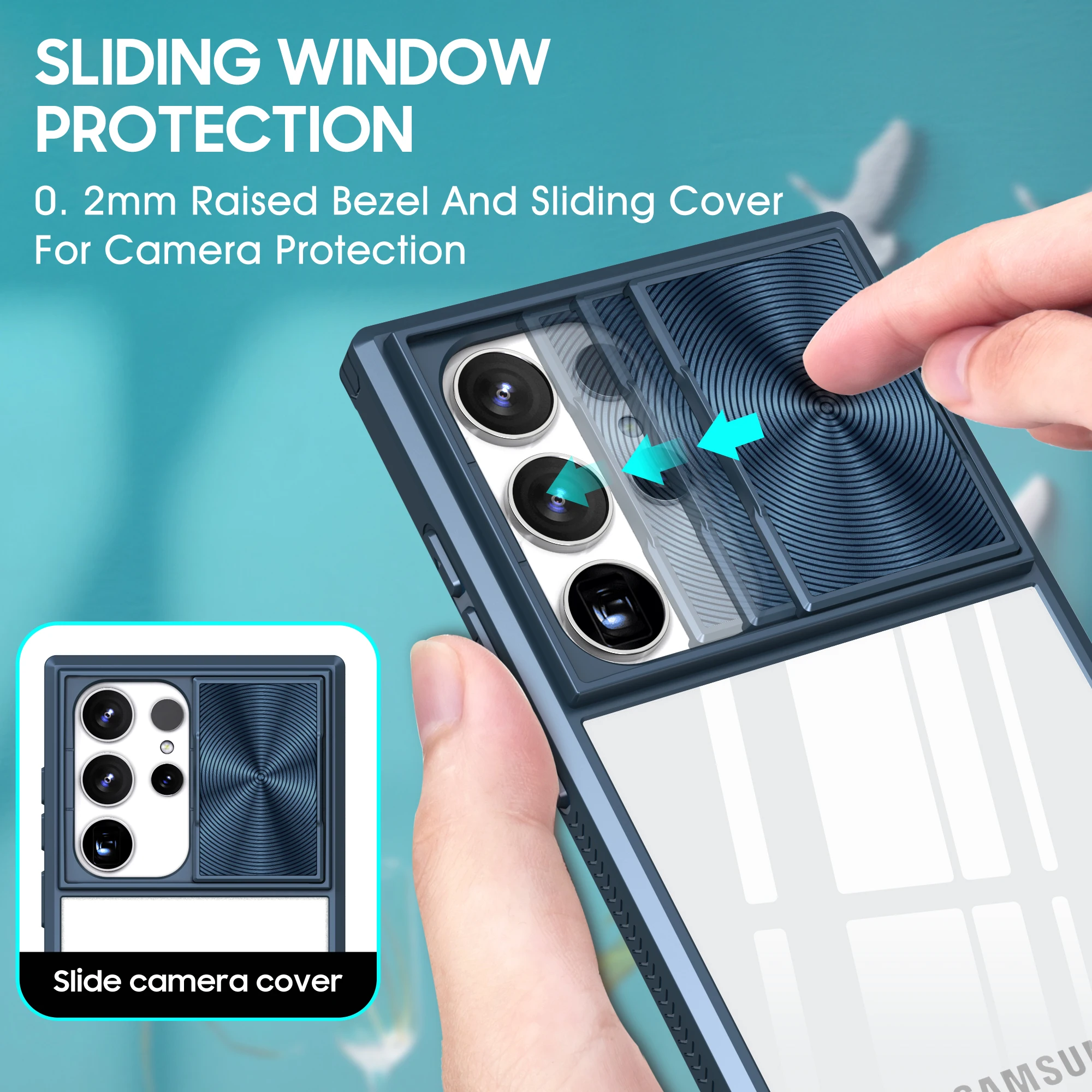 Fashion Sliding Camera Lens Phone Case - Shockproof Hard Protective Cover
