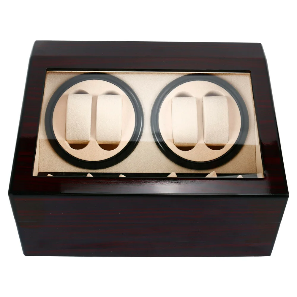 4+6 Uhr Wicklung Uhr Holz Box Uhr Automatische Wicklung Uhr Rotierenden Box Container Luxus Geschenk – Detail 3