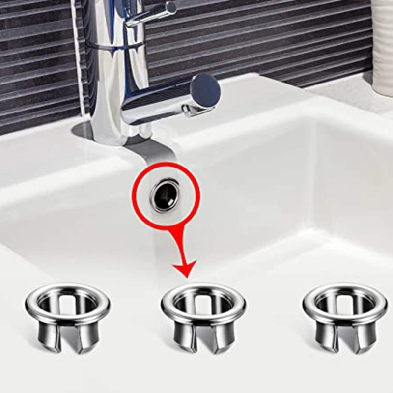 4/2/1Pc Plastic Sink Hole Overflow Cover for Kitchen Bathroom Basin Trim Bath Drain Cap Sink Wash Basin Round Overflow Ring Plug sink overflow cover,bathroom sink overflow cover