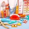 Children Pretend Play Doctor Dentist Simulation Injection Stethoscope Tool Set Wooden Early Education Birthday Gift for Kids 4