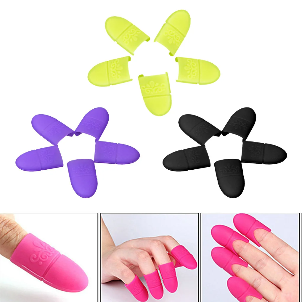 10pcs Silicone Nail Polish Remover Caps - Purple