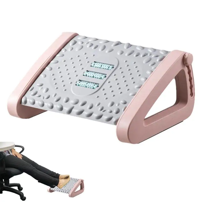

For Under Desk 6 Heights Adjustable Ergonomic Tilted Foot Stool With Massage Texture And Rolleror Home Office