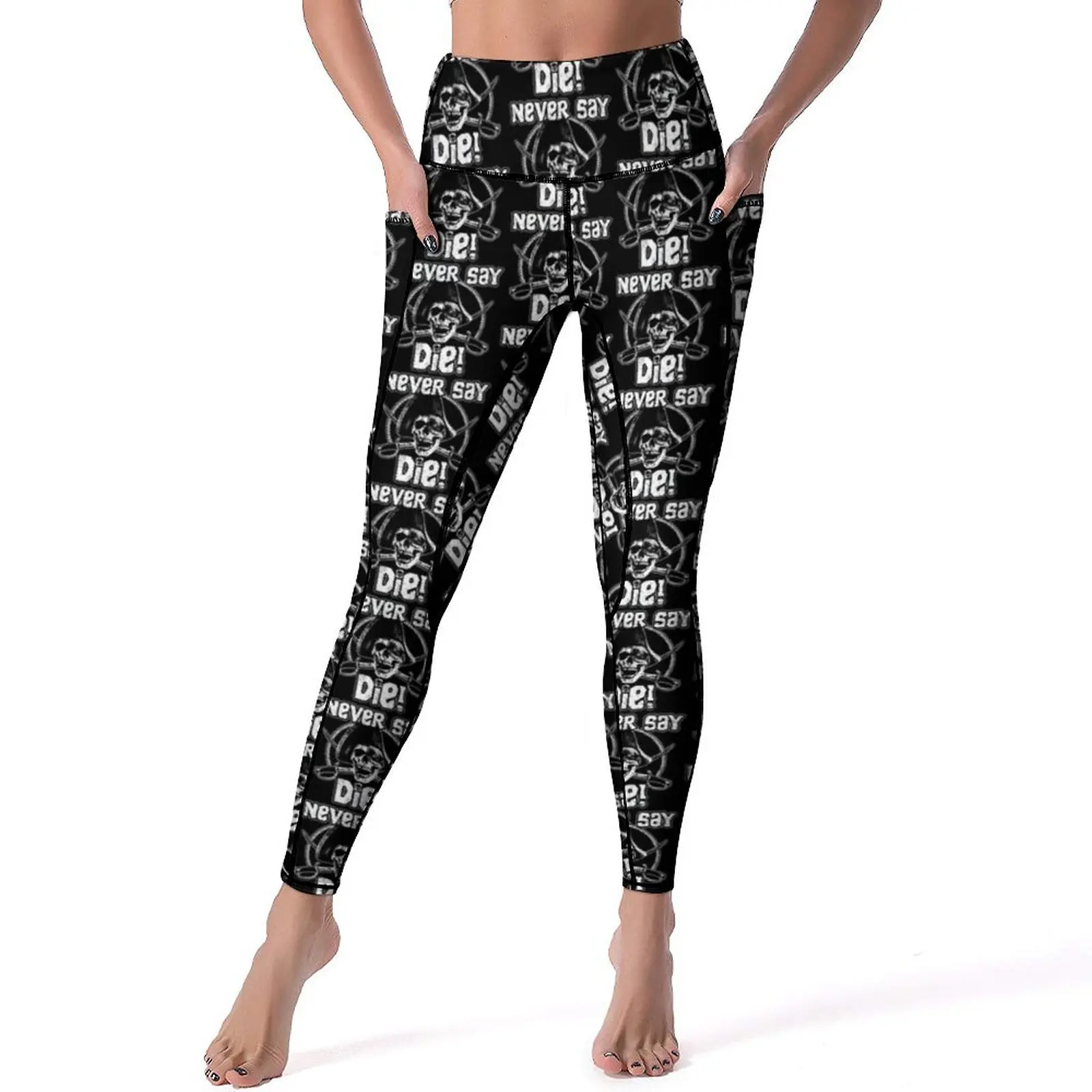 

The Goonies Print Yoga Pants Sexy Never Say Die Pattern Leggings Push Up Gym Leggins Women Cute Stretch Sports Tights
