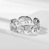 Baby Elephant Head-Tail Cycle Ring Open Adjustable Stainless Steel women men Elegant Ring Birthday Wedding Jewelry gifts 3