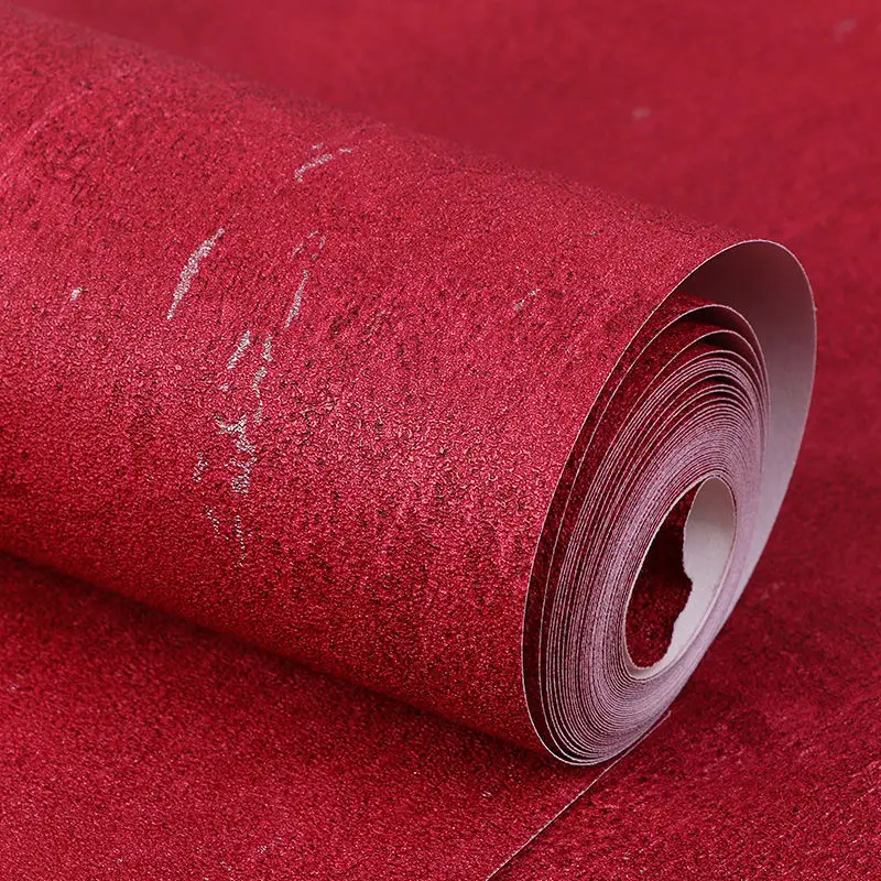 Retro Pure Color Wallpaper Vermelho Borgonha Grande Sala de Estar Quarto Ktv Fundo Papel de Parede Loja de Roupas