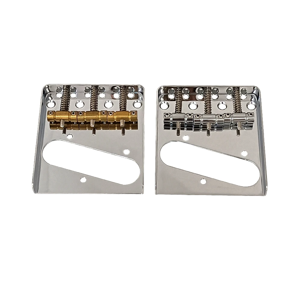 Chrome Vintage Guitar Bridge Brass Saddle Bridge With Screws For Tele Guitar
