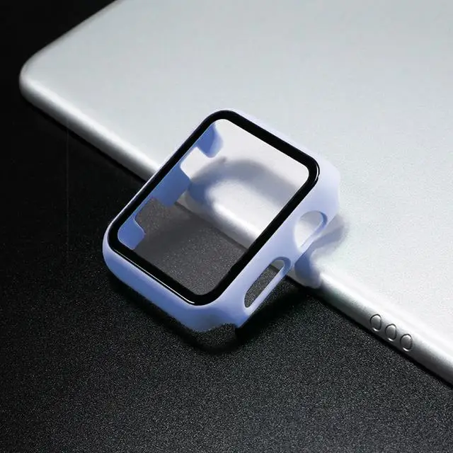 Premium Tempered Glass Hard PC Bumper Case for Apple Watch Screen Protection