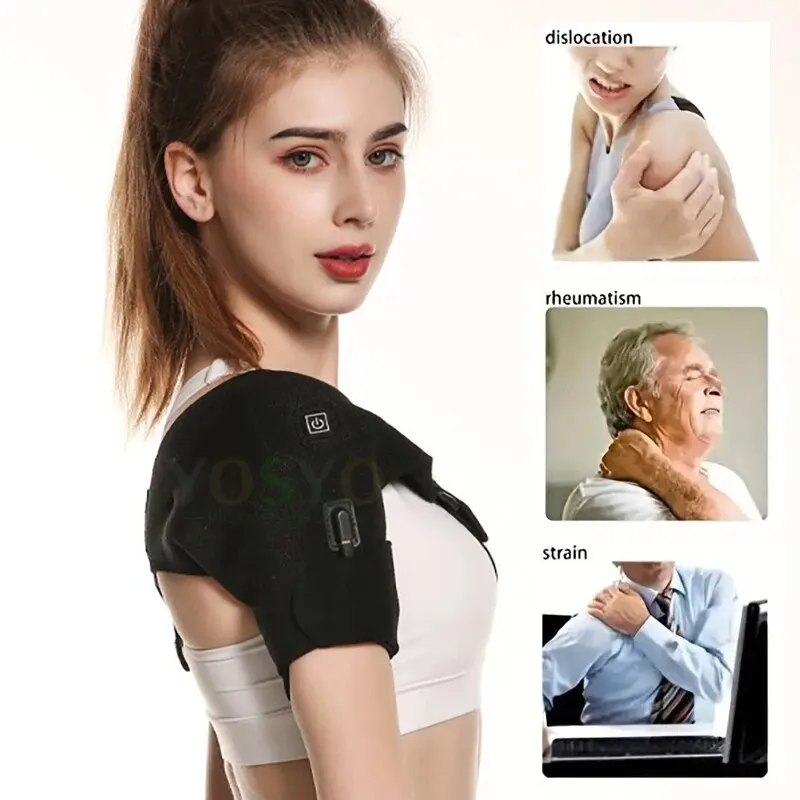 Heated Shoulder Strap with Adjustable Extension Pad for Shoulder Massager Brace Fitness for Health Care