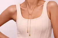 Two Water Drop Snake Chains Necklace Tarnish Free Silver Color Stainless Steel Accessories 18K Gold Plated Women's Neck Chain