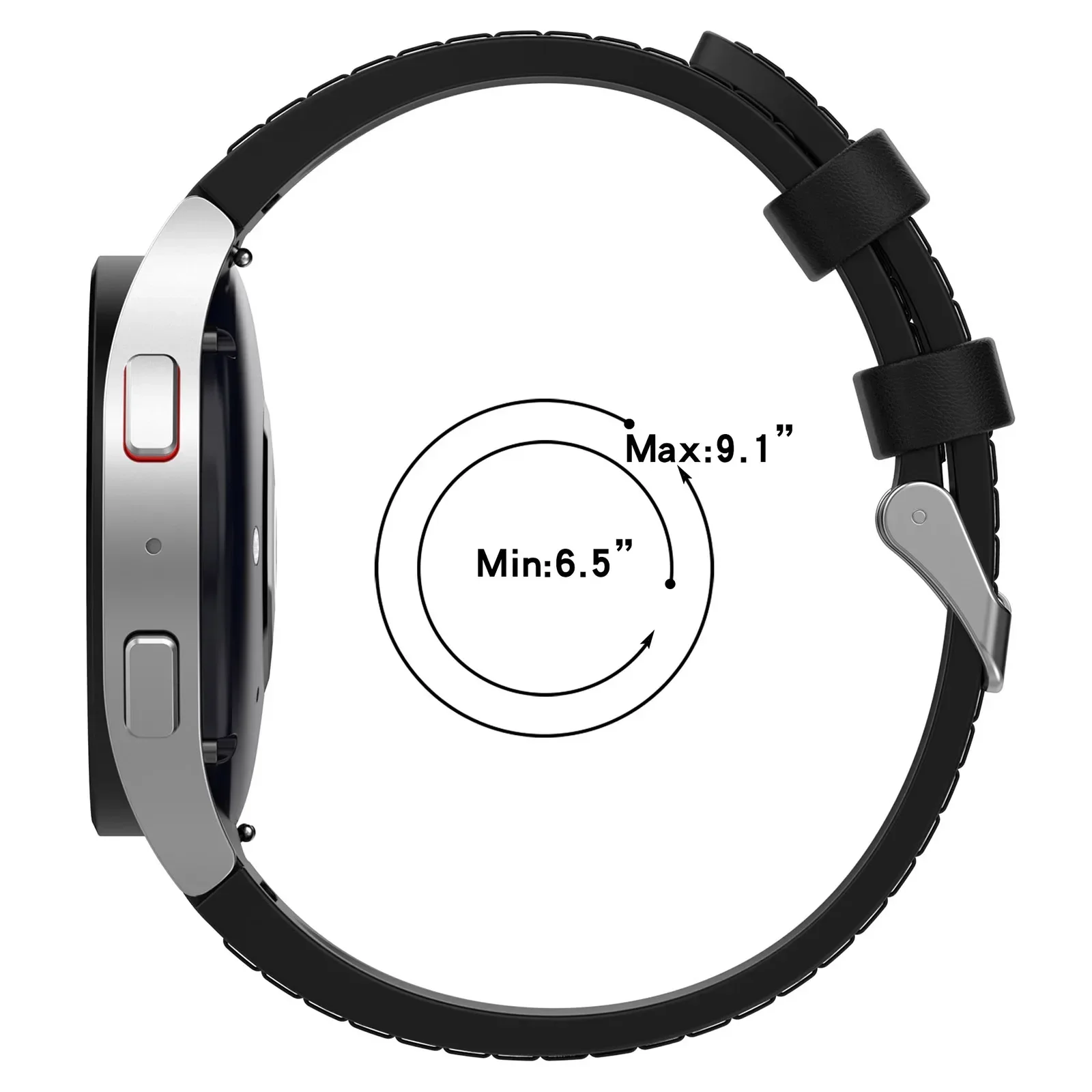 Premium No-Gap Leather & Silicone Strap