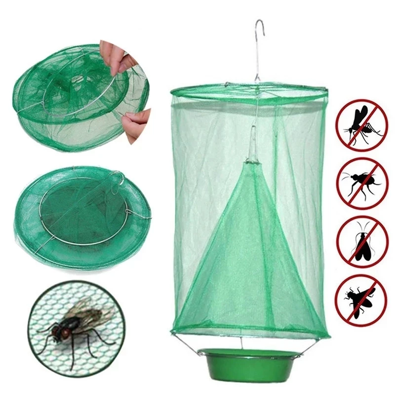 1Pcs Fly Catcher Killer Pest Control Reusable Hanging Fly Trap Flytrap Cage Net Traps Garden Hanging Flycatcher For Dropshipping