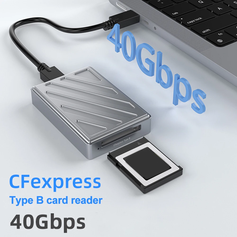 휴대용 C타입-CFexpress B 리더기, USB 4.0, 10Gbps 메모리 카드 어댑터, 노트북 컴퓨터 및 휴대폰용, 맥북, 아이패드, 크롬북용