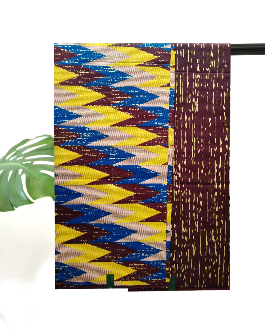 2024 Ankara African Fabric gold Real Wax Fabric Nigeria Ghana Style Tissu Sewing Dress Craft DIY 100% Cotton 4+2yards 4