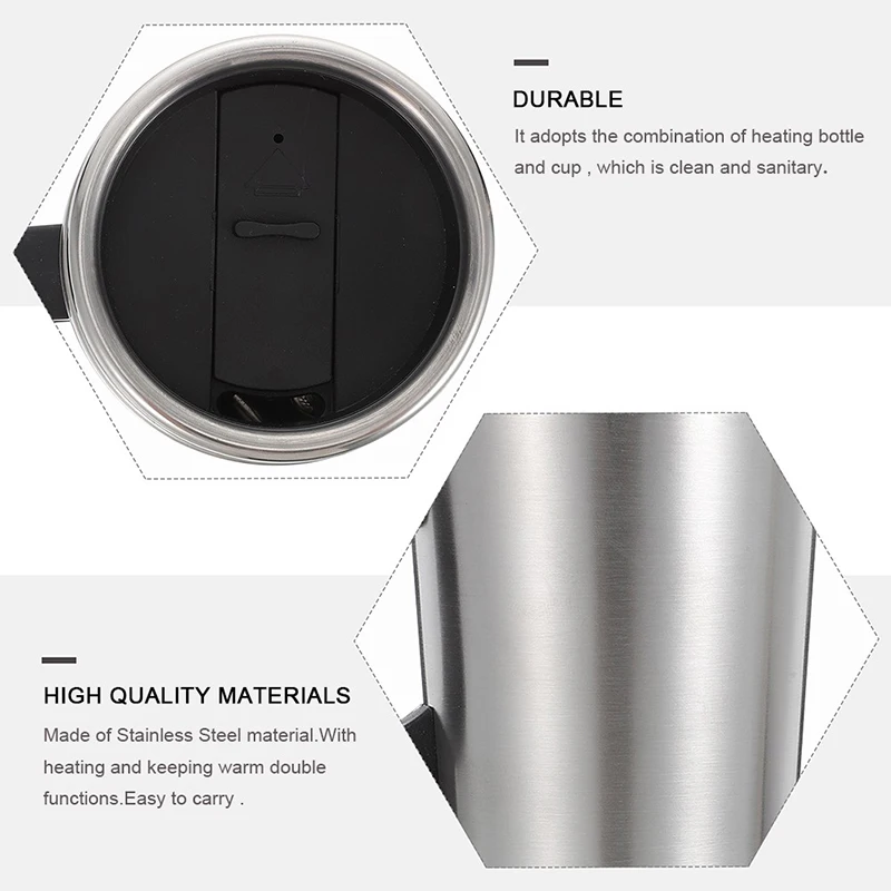 300mL 12V 70W Stainless Steel Car Electric Cup Hot Water Tea