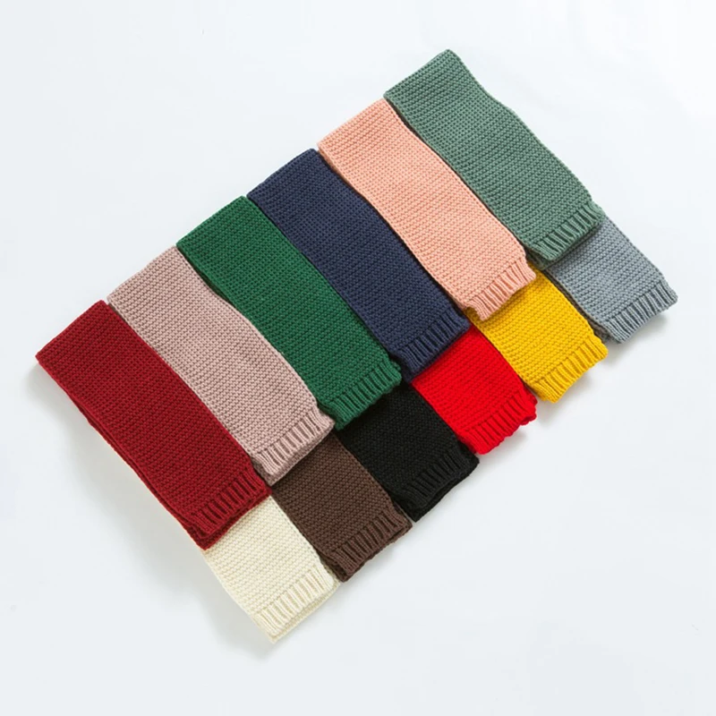 Children scarf winter baby solid knitted warm for kids girls boys