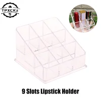 Clear 9 Grids Lipstick Stand Case Makeup Organizer Storage Box Lipstick Display Stand Holder Cosmetic Jewelry Organizer Box 1