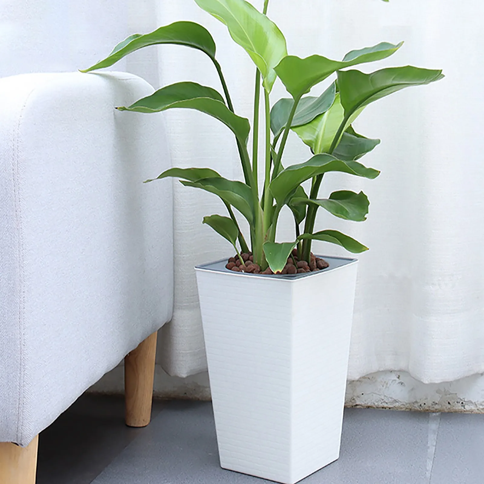 Tall Self Watering Planter Pot with Wheels