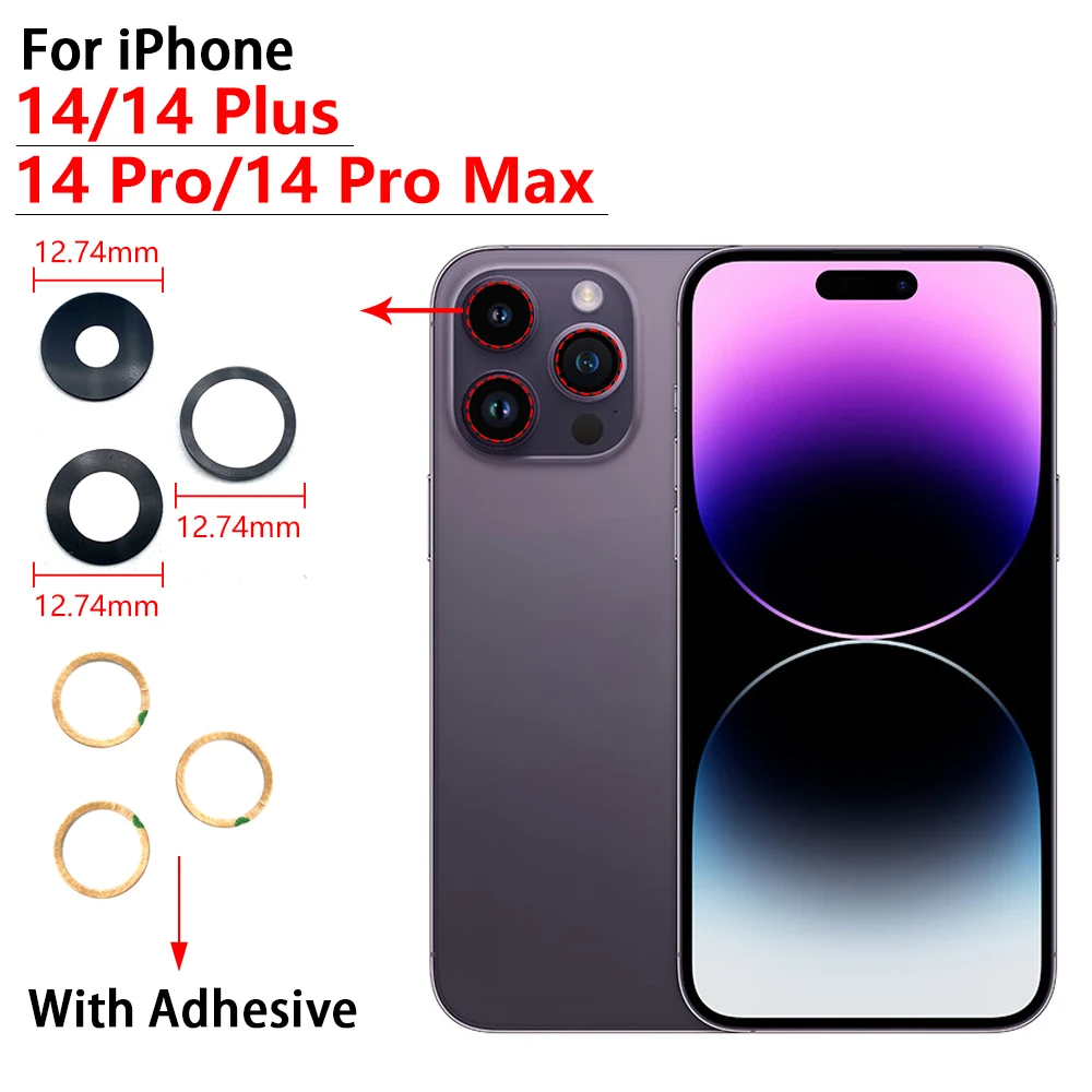 

10 наборов/партия, стеклянные объективы для задней камеры iPhone 14 Plus Pro Max, стекло для объектива, задняя камера для iphone 14 pro max с клеем