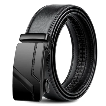 High Quality 105 150 140 130 160 170cm Large Plus Size Men's Belt Fashion Luxury Alloy Automatic Buckle Black PU Leather Belts 1