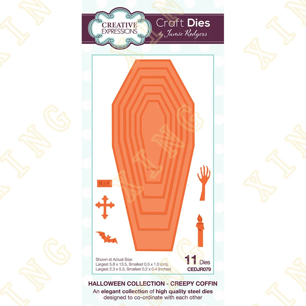 

Halloween Creepy Coffin Metal Cutting Dies for DIY Scrapbooking Photo Cutting Die Paper Cards Embossing Decorative Craft New