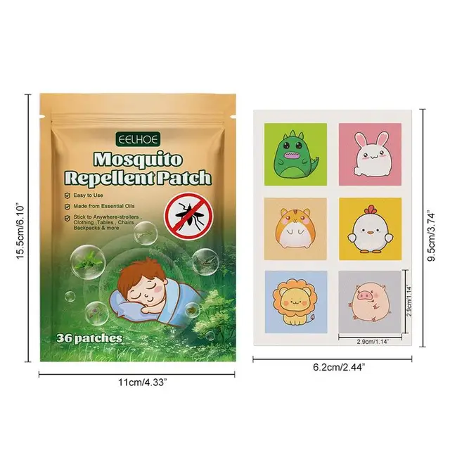 Citronella Patch Szúnyogok Természetes Javítások Terasz Matrica Citronellaolajjal Utazás Kültéri Gyerekek Számára - Image 6