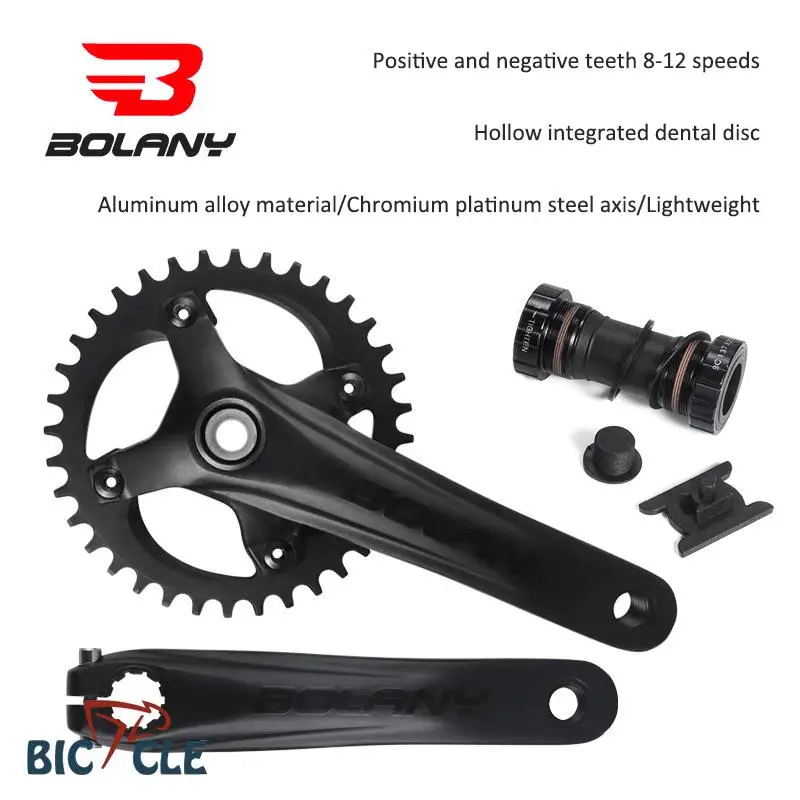 

BOLANY Mountain Bicycle Crank 32/34/36T Aluminum Alloy Positive And Negative Tooth Discs 104BCD Disc With Central Shaft