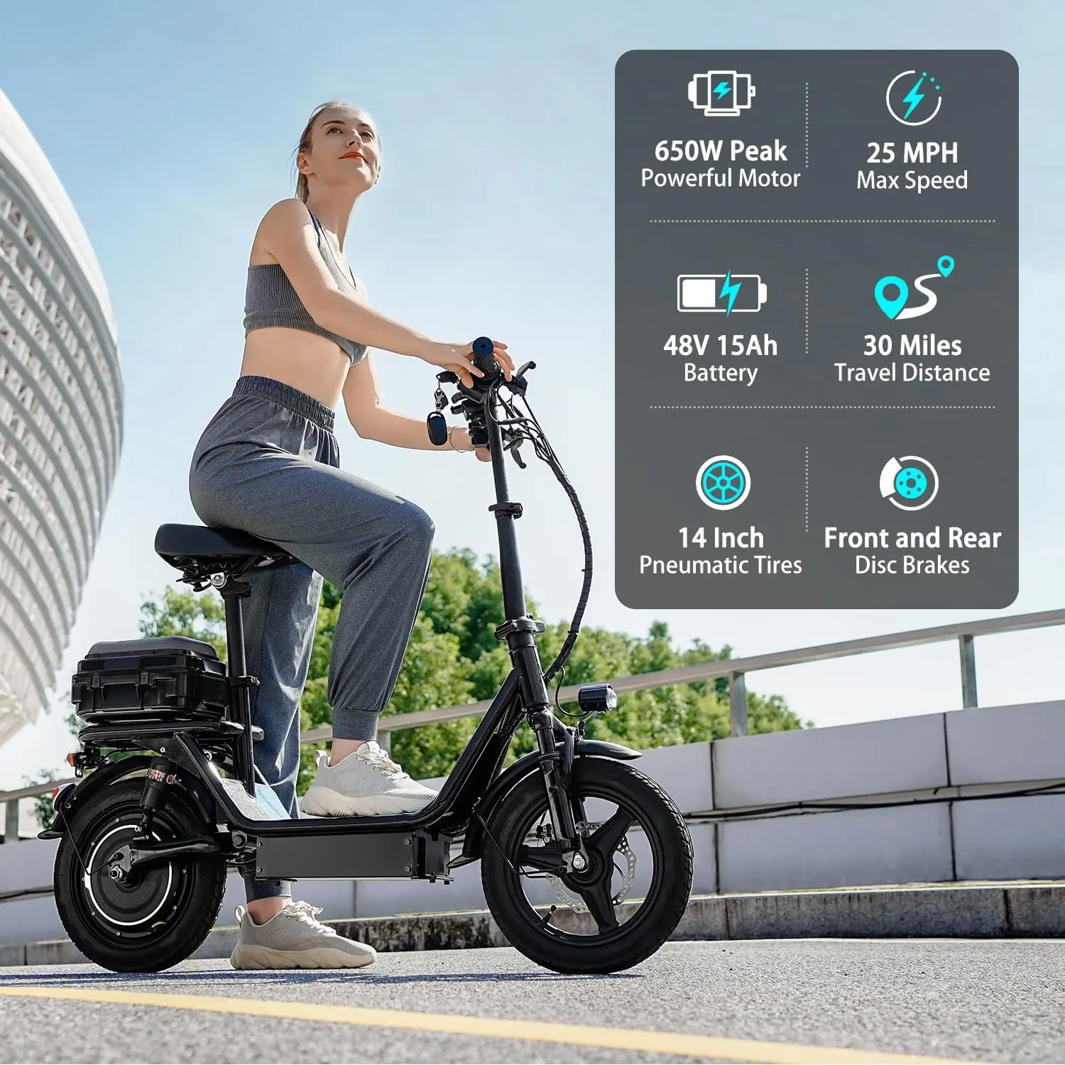 Folding Electric Scooter with Trunk 1