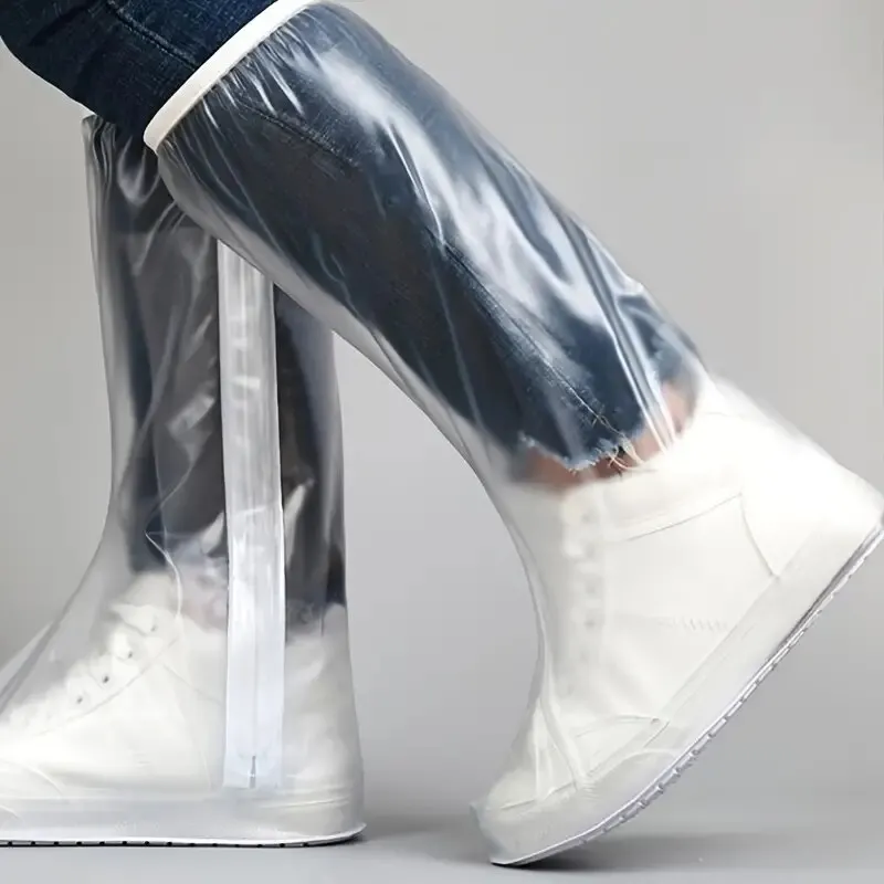 Shoe Covers 1 Pair Unisex PVC Reusable Rain Boot Anti-Slip Waterproof Snow Dirt Proof
