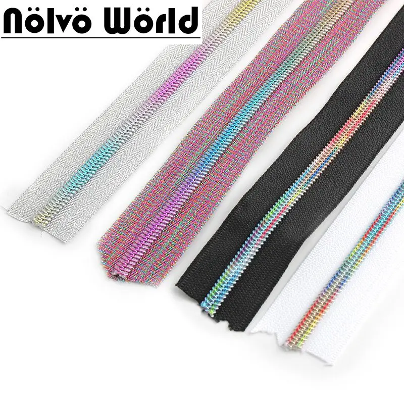 30-100 Yards 32mm Rainbow Nylon Teeth Zipper Colorful Long Zippers Coil Bag Luggage Decor Repair Zip DIY Bag Sewing Accessories